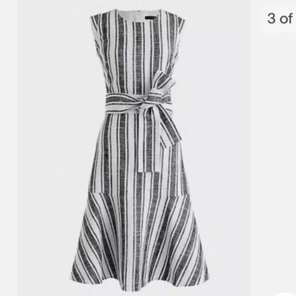 J. Crew Striped Linen Dress, Sz 2